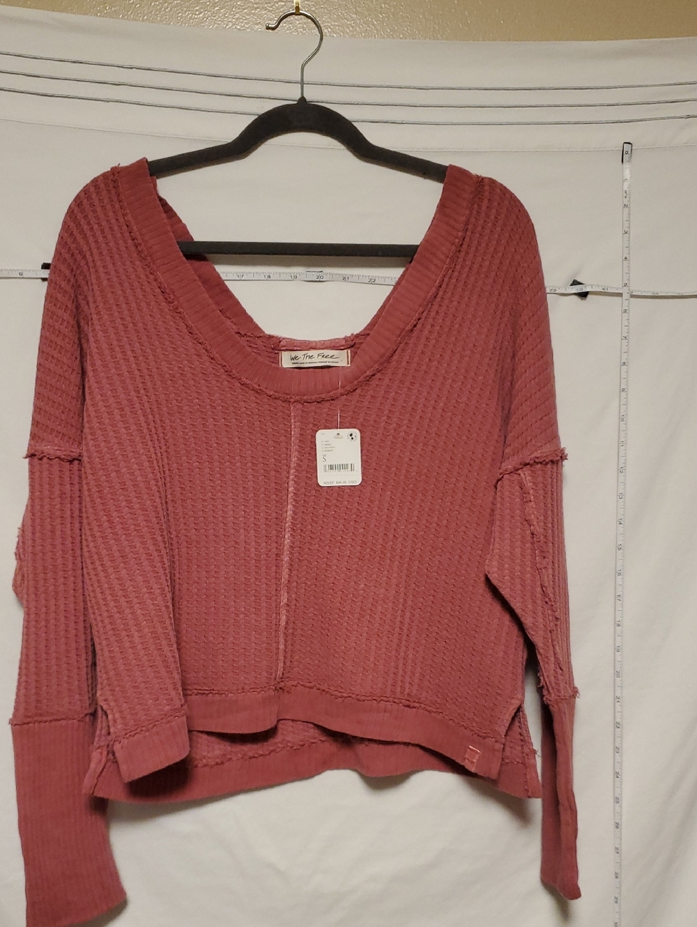 Free People We The Free Waffle Knit Top - Dusty Rose
